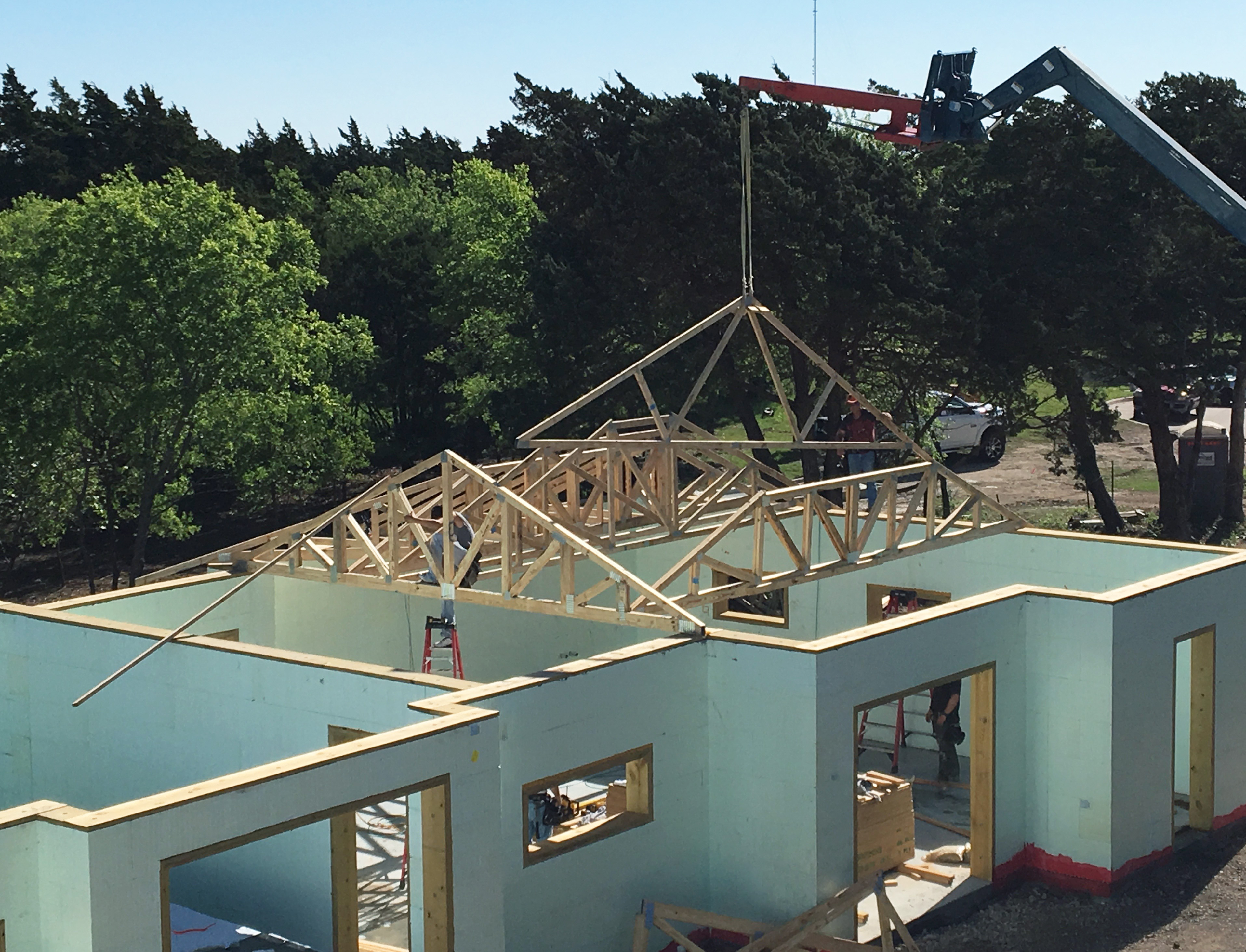 roof installation on an icf building