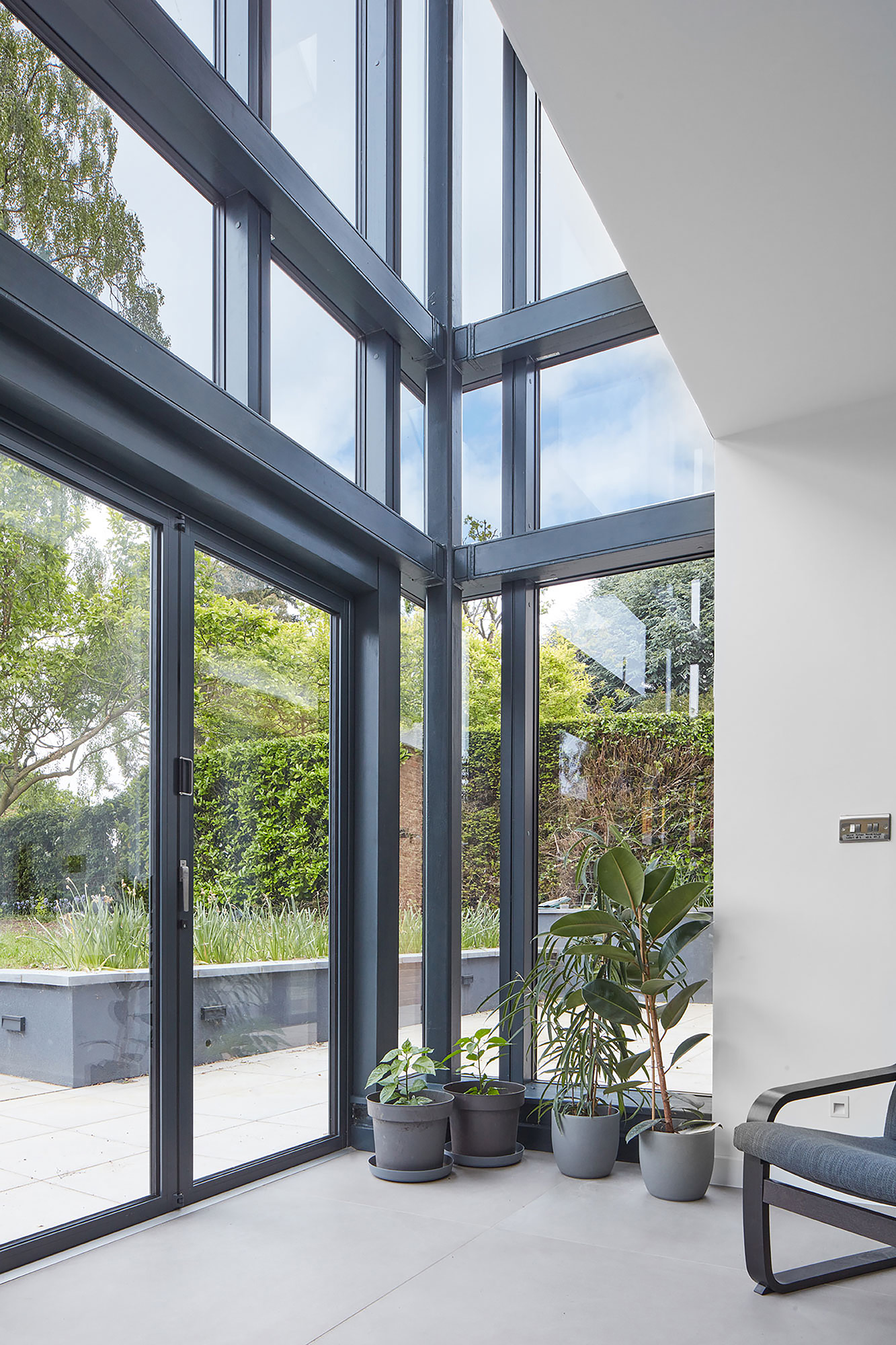 glass atrium of house